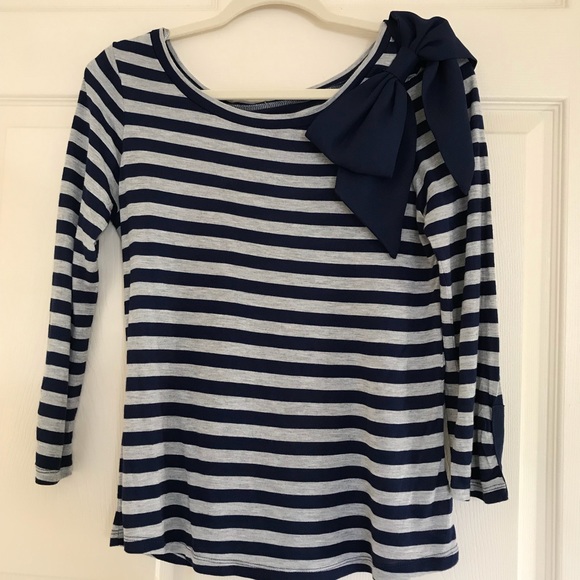 Jessica Simpson Tops - Jessica Simpson bow striped long sleeve blouse